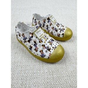 Native X Disney Jefferson Minnie Mouse Girl's White Gold Glitter Shoes